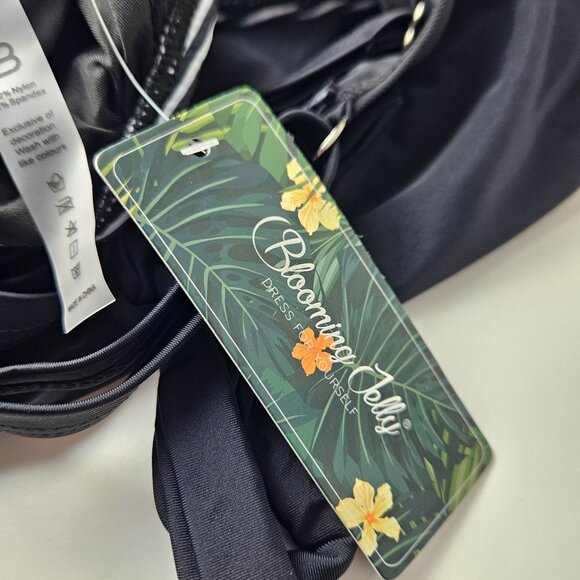 Blooming Jelly Womens Size XL One-Piece Swimsuit Cutout Bikini Black White Beach - Picture 12 of 12